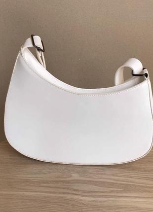 Жіноча сумка асиметрична біла3 фото