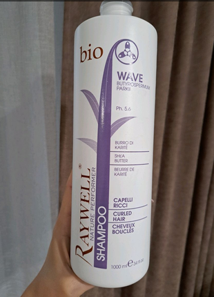 Шампунь для кучерявого волосся raywell bio wave shampoo 1000 мл