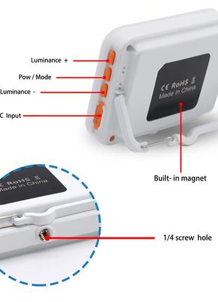 Портативна лед лампа, кемпінговий ліхтар, світло на штатив2 фото