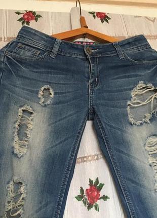 Супер джинсы рваные"coolcat"р.8 синего цвета.4 фото