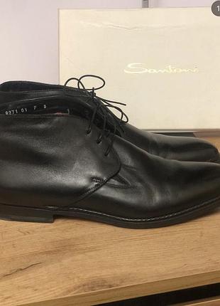 Мужские ботинки туфли santoni