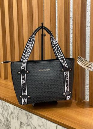 Сумка большая черная женская в стиле michael kors сумка майкл корс