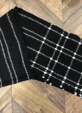 Чорно білий кашеміровий шарф marks&spencer 100% кашемір