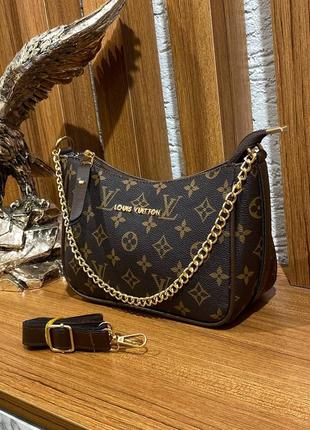 Сумка коричневая женская в стиле louis vuitton клатч сумка луи витон  кросс-боди