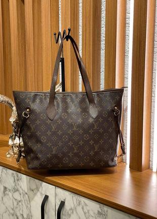 Шопер коричневый женский в стиле louis vuitton li̇verpool сумка большая луи витон ливерпуль