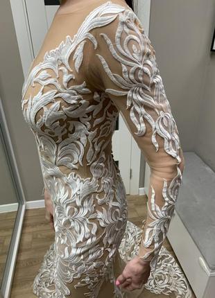 Весільна сукня зі шлейфом, мереживом, брендова7 фото