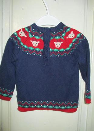 Кофта новогодняя.12-18 мес 5