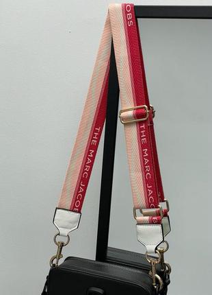 Ремінь для сумочки марк джейкобс кольоровий рожевий червоний marc jacobs плечовий ремінець для сумки6 фото