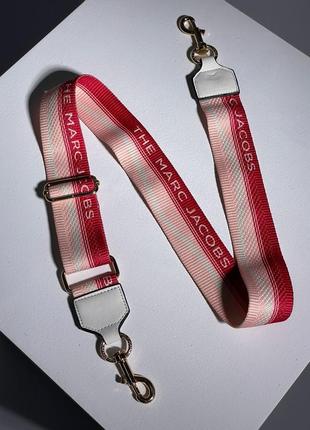 Ремінь для сумочки марк джейкобс кольоровий рожевий червоний marc jacobs плечовий ремінець для сумки2 фото