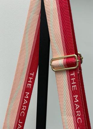 Ремінь для сумочки марк джейкобс кольоровий рожевий червоний marc jacobs плечовий ремінець для сумки5 фото