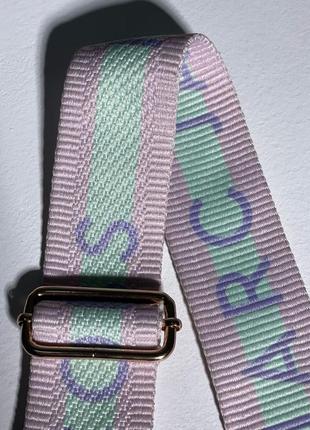 Ремінь для сумочки марк джейкобс кольоровий бузковий бірюзовий пастельний фіолетовий marc jacobs pastel lilly плечовий ремінець для сумки3 фото