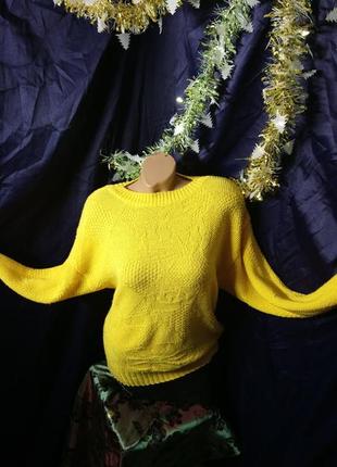 Желтый модный свитерок -овертзайз3 фото
