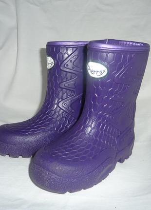 Фірмові гумові чоботи на хутрі 22р-15-15,5 см, теплі, не промокають, cherrox