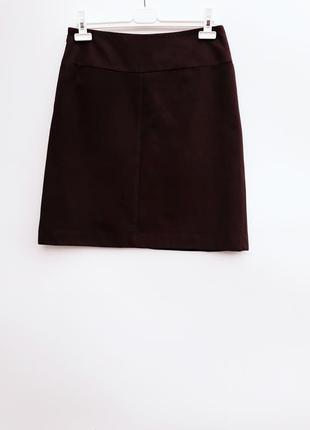 Юбка миди трапеция стильная юбка шоколадного цвета2 фото