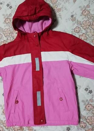 Куртка дощовик на флісі дівчинці 5-6года 110-116см зростання