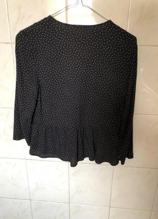 Блуза в горошек с воланами zara3 фото