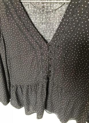 Блуза в горошек с воланами zara4 фото