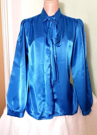 Нарядная синяя  блуза,44-46разм(38),mari philippe,швейцария,пог-56см1 фото