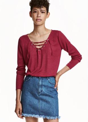 Топ на шнуровке m h&m реглан лонгслив кофта 2