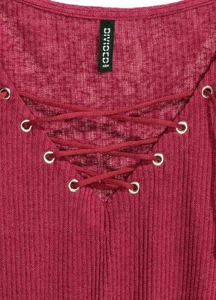Топ на шнуровке m h&m реглан лонгслив кофта 3