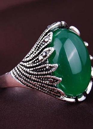 🏵️стильное кольцо с нефритом, 17 р., новое! арт. 8960