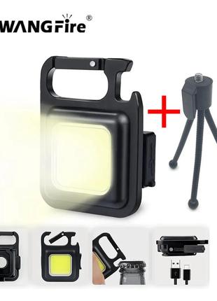 Мини светодиодный фонарик + штатив led gfire45-3. карманный фонарь, брелок, магнит, аккумуляторный лед фонарик