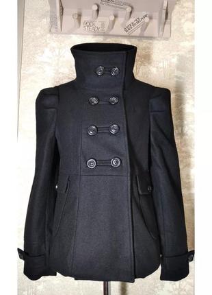 Пальто-піджак коротке драпове ichi з високим коміром2 фото