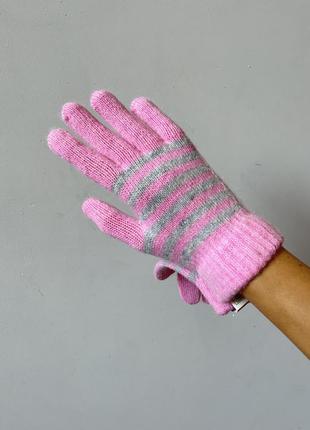 Перчатки женские подросток розовые3 фото