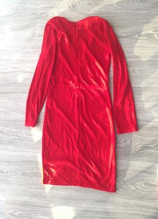 Новое красное платье с v-образным вырезом из японии handsome & honey2 фото