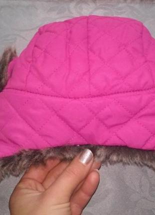 Розовая лыжная шапка зимняя ушанка thinsulate 40 gram insulation3 фото
