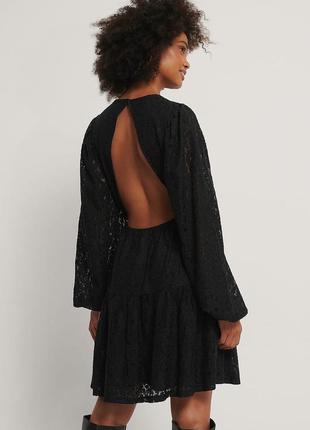 Ажурне чорне платтячко з відкритою спинкою від na-kd 🖤1 фото