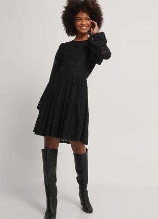 Ажурне чорне платтячко з відкритою спинкою від na-kd 🖤3 фото