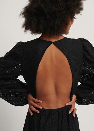 Ажурне чорне платтячко з відкритою спинкою від na-kd 🖤4 фото