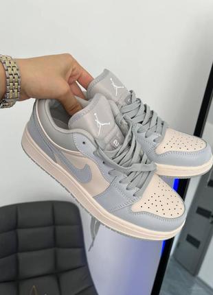 Женские кожаные кроссовки nike jordan low blue white#найк