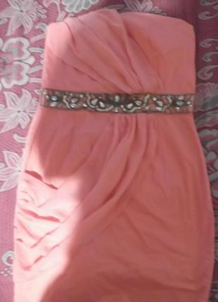 Персиковое платье2 фото