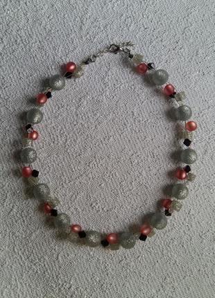 Серебристые "зимние" бусы