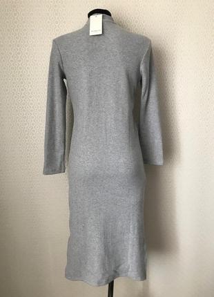 Новое (с этикеткой) силуэтное серое платье - гольф  в рубчик от manche, размер l (s-l)7 фото