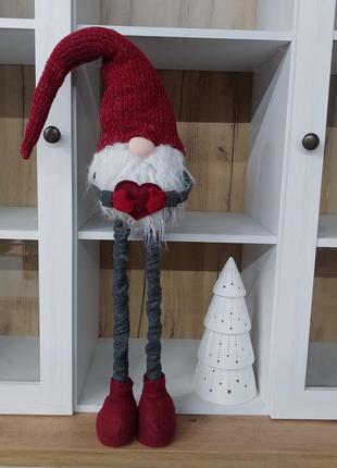 Гном 95 см. новорічний на телескопічнних ніжкаж ельф єльф дід мороз санта гномик...