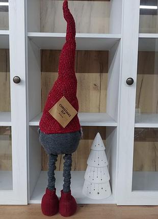 Гном 95 см. новорічний на телескопічнних ніжкаж ельф єльф дід мороз санта гномик...