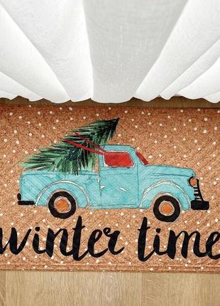 Придверний килимок з машинкою winter time