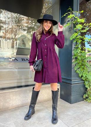 Жіноча сукня коротка вельветова тепла зимова сіра зелена бордова блакитна бежева...