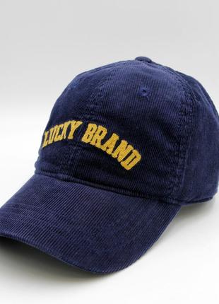 Бейсболка lucky brand синя, вельветова брендова кепка, оригінальна бейсболка чоловіча м'яка