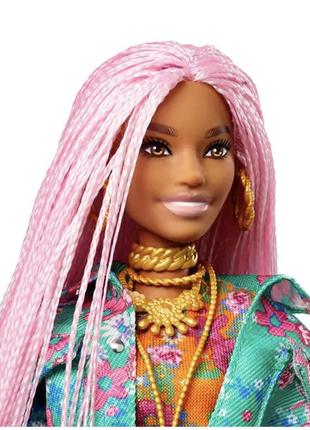 Кукла barbie "экстра" с розовыми дредами3 фото