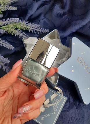 Лак для ногтей серебро стальной в подарочной металлической шкатулке-подвеске звезда рождественская2 фото