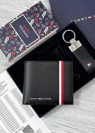 Мужской кожаный кошелек tommy hilfiger черный / портмоне / подарок на новый год парню / мужу3 фото