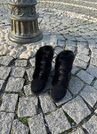 Замшеві лофери черевики натуральна норка низький хід зимові теплі демисезонні2 фото
