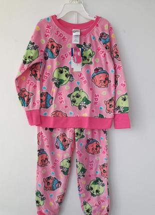 Пижама флисовая , плюшевая на 4-5, 5  лет из сша shopkins