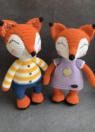В’язана іграшка лисичка лисиця лиса вязаная игрушка2 фото