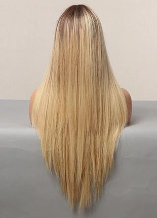 Парик блондинки омбре, парик пшеничный длинный3 фото