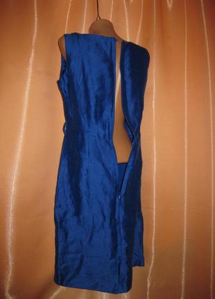 88% льон класична силуетна строга офісна сукня синя 12uk marks&spencer autograph км1287 по фігурі5 фото